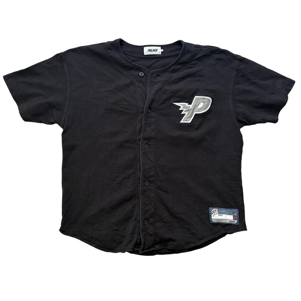 Palace Bolt Baseball Jersey Streetwear Black Adult Size Large